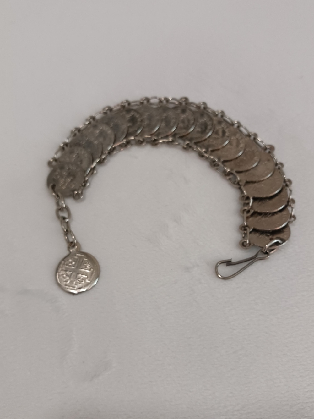Silver Coin Link Bracelet - Women's Accessory